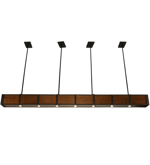 96"L Giradeau Wood Beam Oblong Pendant