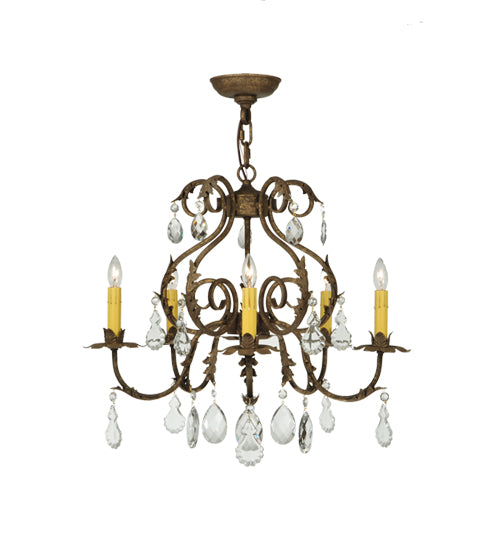 24"W Chantilly 5 Lt Chandelier