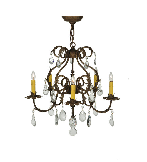 24"W Chantilly 5 Lt Chandelier