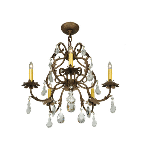 24"W Chantilly 5 Lt Chandelier