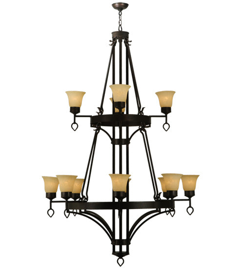 46" Wide Savino 12 Light Two Tier Chandelier