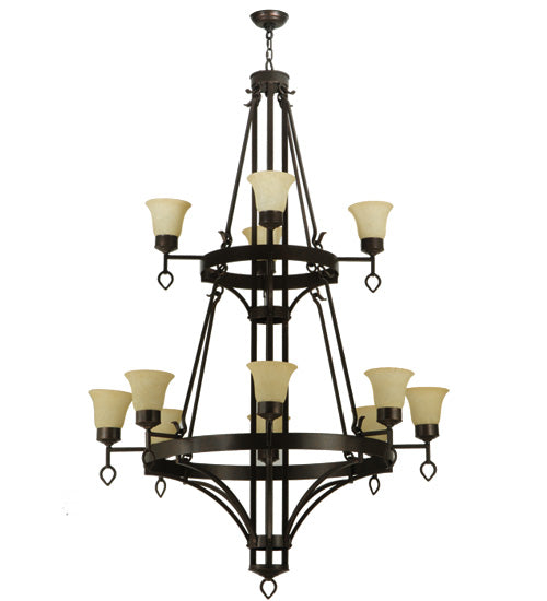 46" Wide Savino 12 Light Two Tier Chandelier