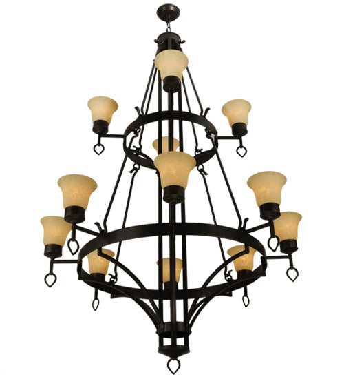 46" Wide Savino 12 Light Two Tier Chandelier