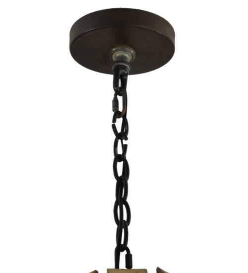 50"W Barrel Stave Madera 8 Lt Chandelier