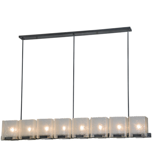 78"L Ice Cube 8 Lt Oblong Chandelier