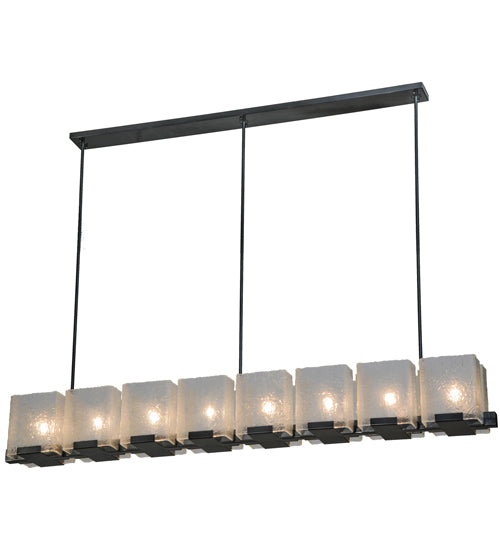 78"L Ice Cube 8 Lt Oblong Chandelier