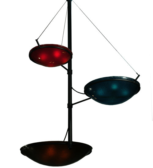 103" Wide Metro Fusion The Third Dimension 3 Arm Glass Chandelier