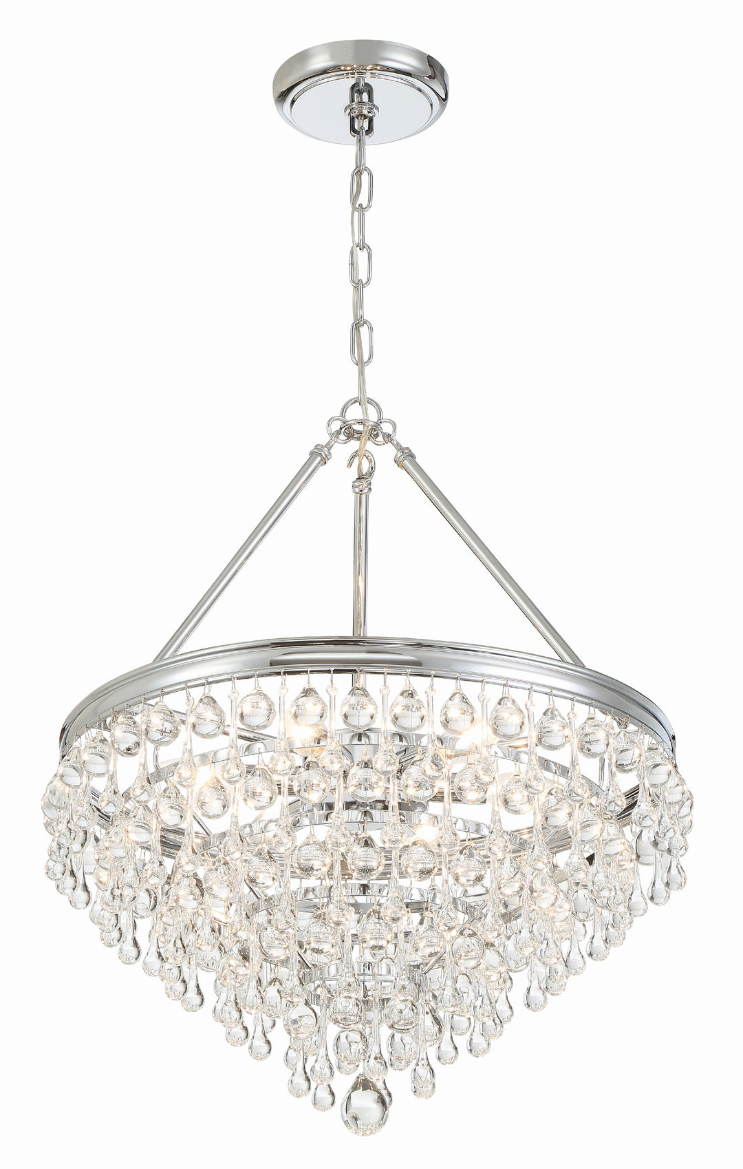 Crystorama Calypso 6 Light Crystal Teardrop Polished Chrome Chandelier