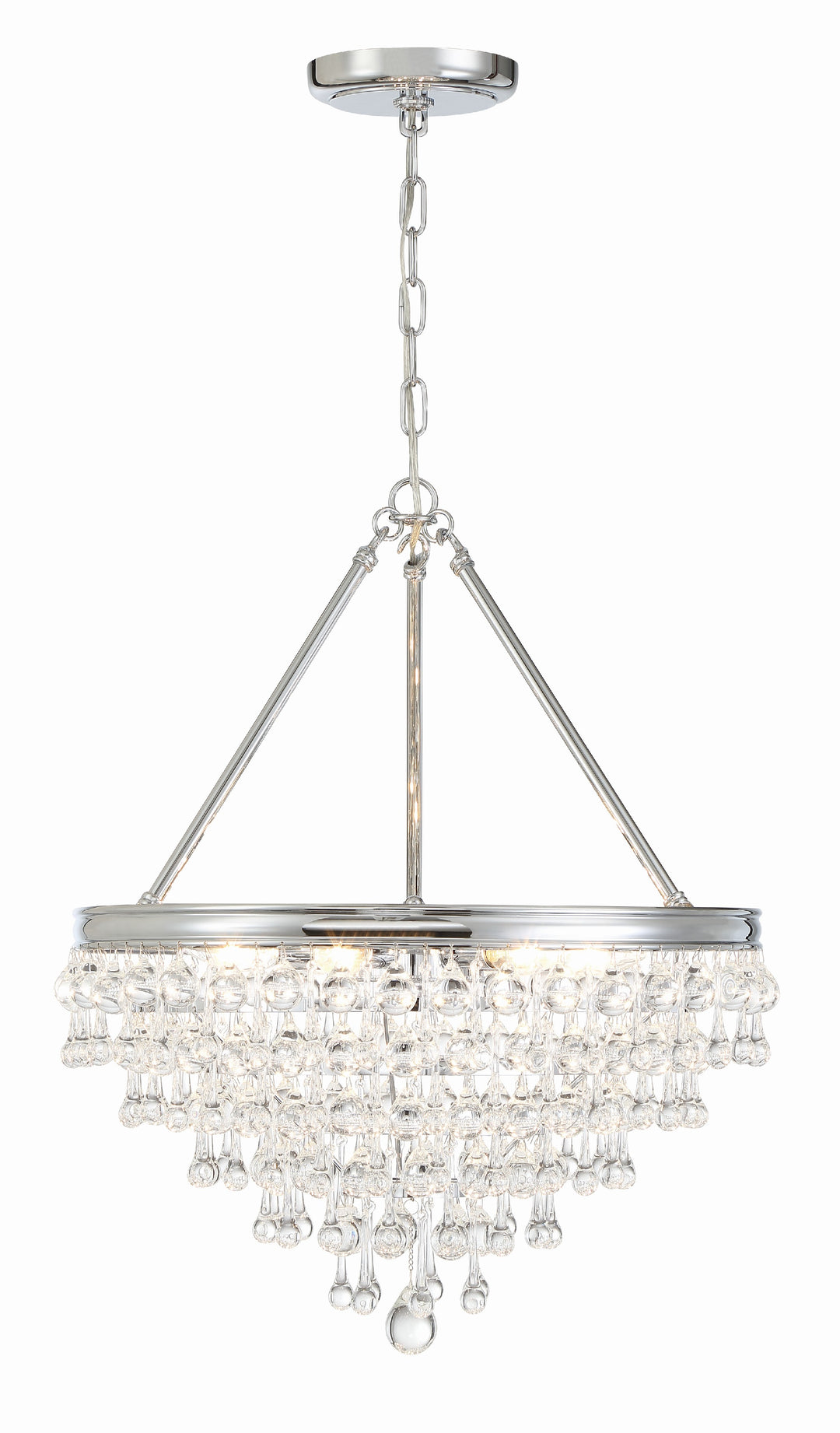 Crystorama Calypso 6 Light Crystal Teardrop Polished Chrome Chandelier