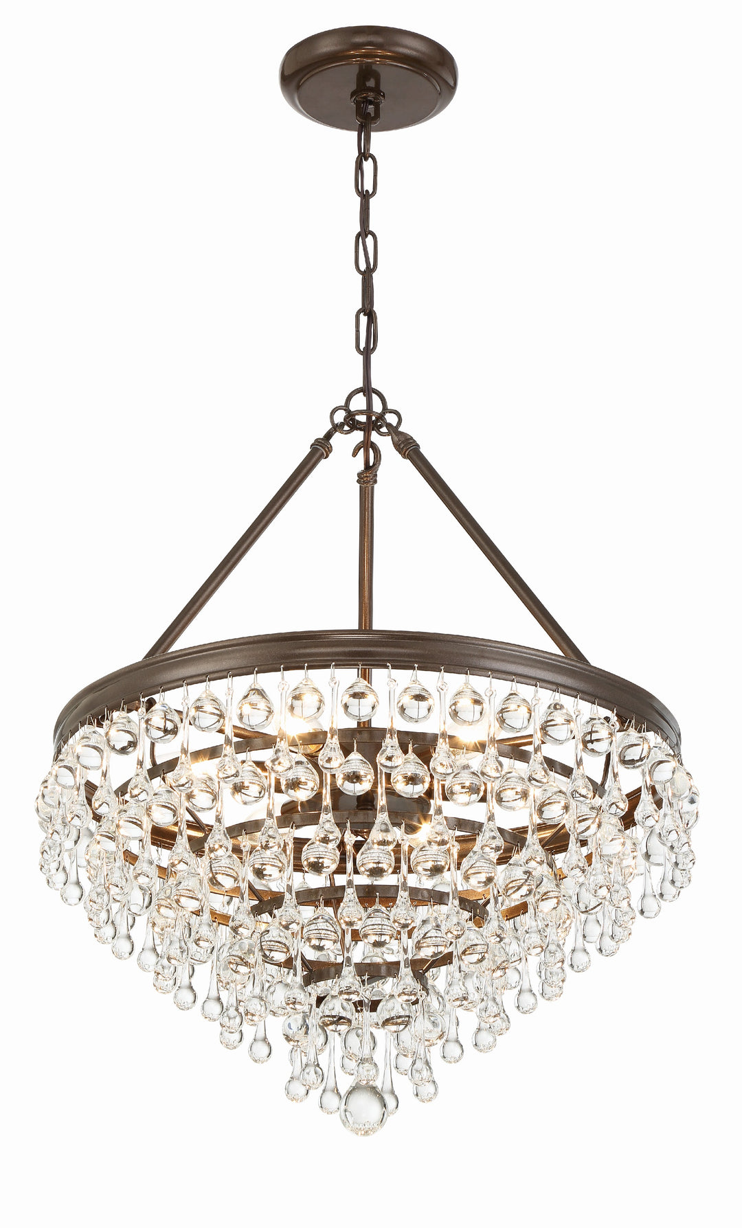 Crystorama Calypso 6 Light Crystal Teardrop Polished Chrome Chandelier