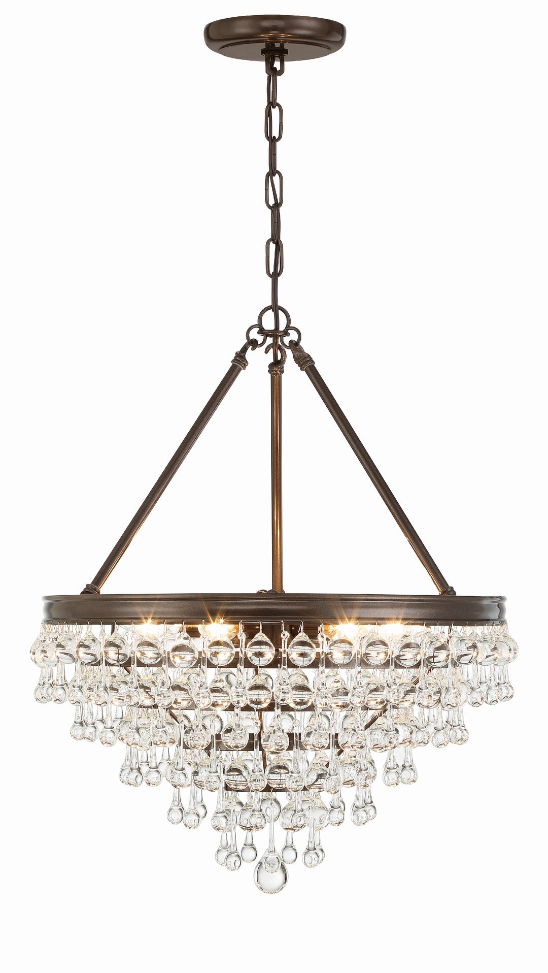 Crystorama Calypso 6 Light Crystal Teardrop Polished Chrome Chandelier