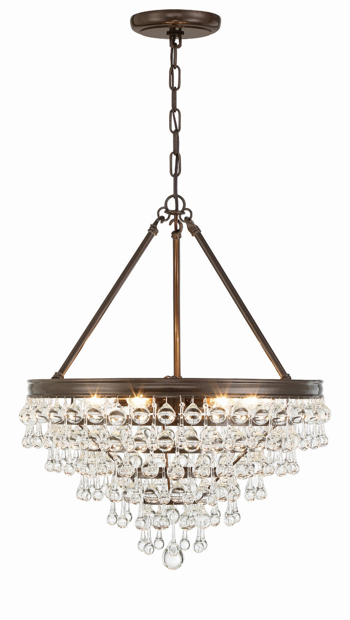 Crystorama Calypso 6 Light Crystal Teardrop Polished Chrome Chandelier