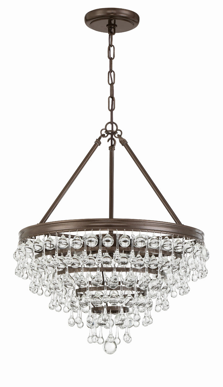 Crystorama Calypso 6 Light Crystal Teardrop Polished Chrome Chandelier