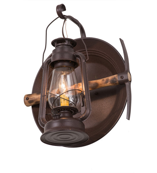 14.5"W Miners Lantern Wall Sconce