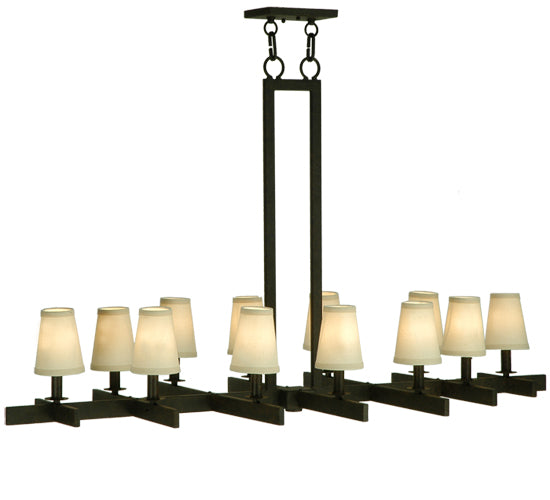 54" Long Dante 12 Light Oblong Chandelier