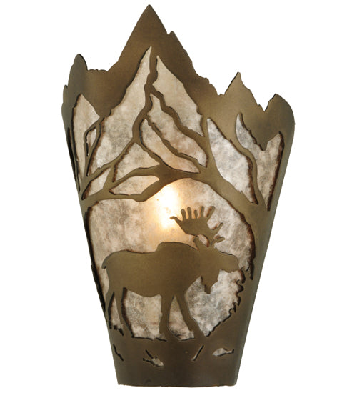 8"W Moose At Dawn Right Wall Sconce