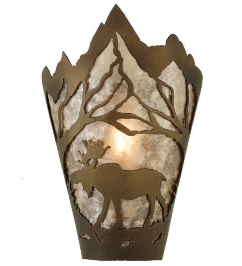 8"W Moose At Dawn Left Wall Sconce