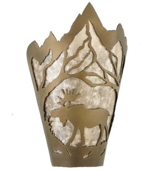 8"W Moose At Dawn Left Wall Sconce