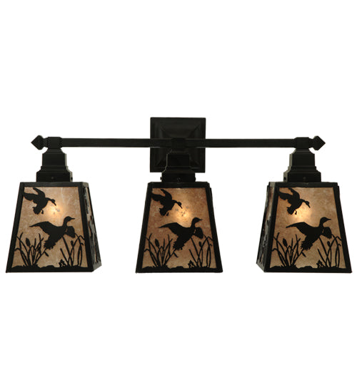 28"W Ducks In Flight 3 Lt Wall Sconce