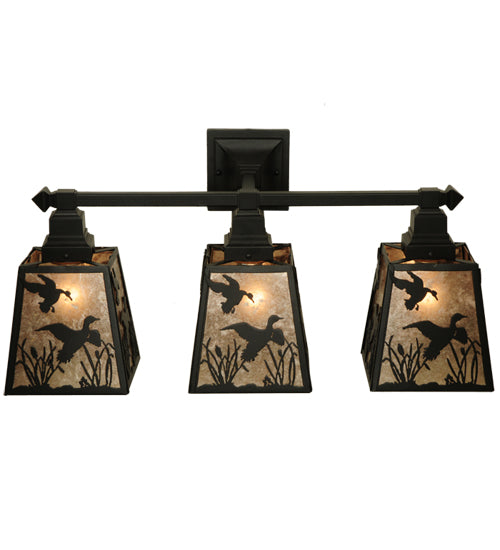 28"W Ducks In Flight 3 Lt Wall Sconce