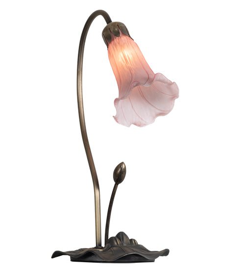 16" High Pink Tiffany Pond Lily Accent Lamp