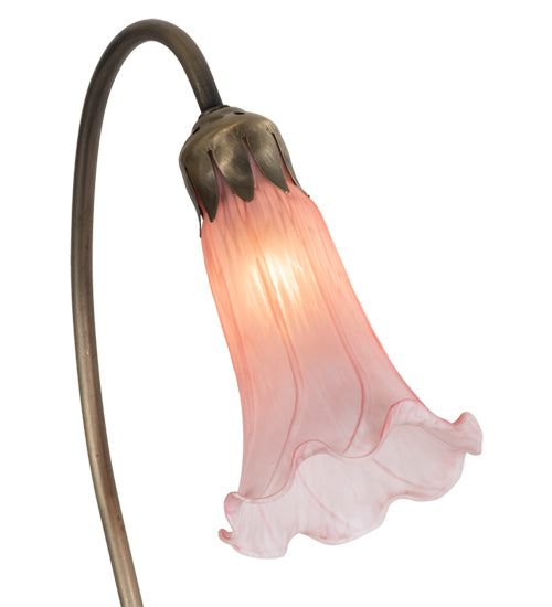 16" High Pink Tiffany Pond Lily Accent Lamp