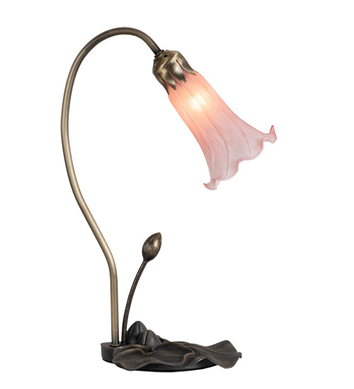 16" High Pink Tiffany Pond Lily Accent Lamp