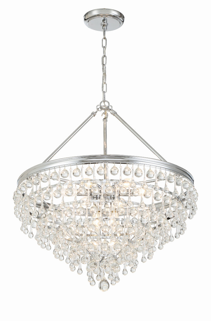 Crystorama Calypso 8 Light Crystal Teardrop Polished Chrome Chandelier