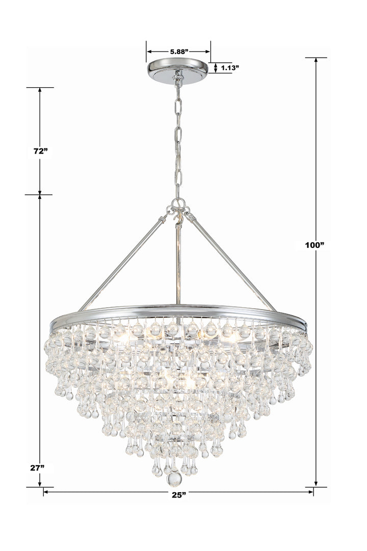 Crystorama Calypso 8 Light Crystal Teardrop Polished Chrome Chandelier