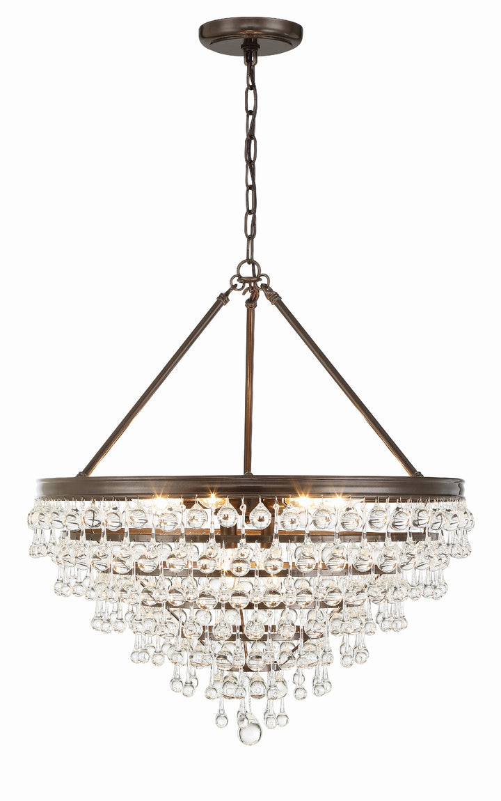 Crystorama Calypso 8 Light Crystal Teardrop Polished Chrome Chandelier