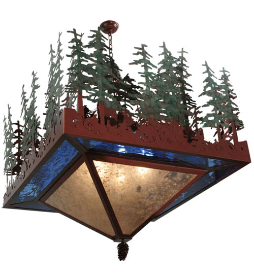 40"Sq Pine Lake Inverted Pendant