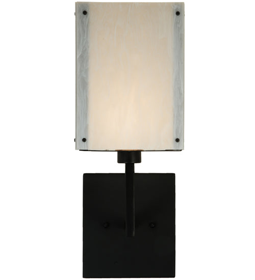 8"W Kesara White Alabaster Wall Sconce