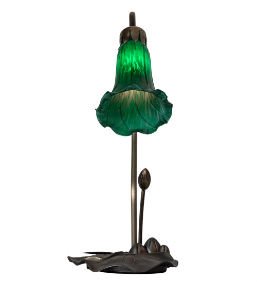 16" High Green Tiffany Pond Lily Accent Lamp