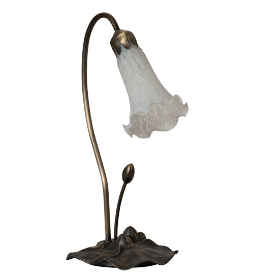 16" High White Tiffany Pond Lily Accent Lamp