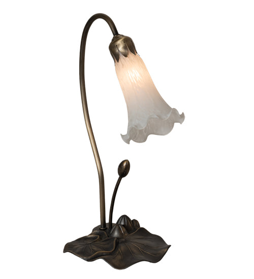 16" High White Tiffany Pond Lily Accent Lamp