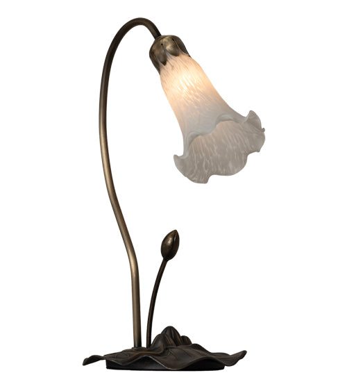 16" High White Tiffany Pond Lily Accent Lamp