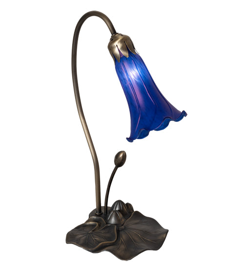 16" High Blue Tiffany Pond Lily Accent Lamp