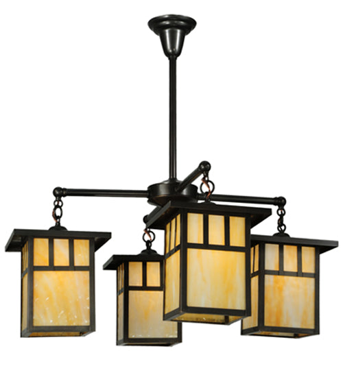 31"W Hyde Park Double Bar Mission 4 Lt Chandelier