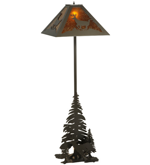 72"H Lone Deer 2 Lt Floor Lamp