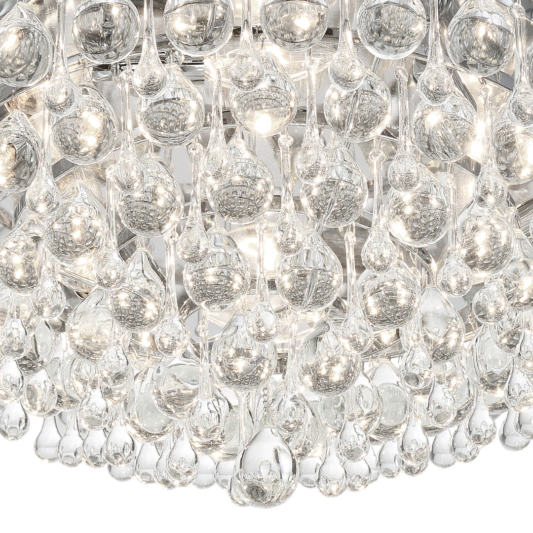 Crystorama Calypso 6 Light Crystal Teardrop Polished Chrome Flush Mount