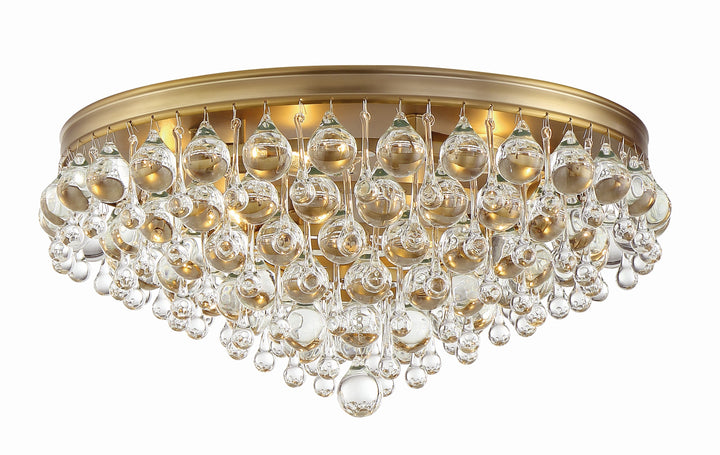 Calypso 6 Light Crystal Teardrop Polished Chrome Flush Mount