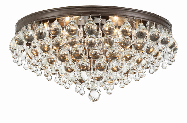 Calypso 6 Light Crystal Teardrop Polished Chrome Flush Mount