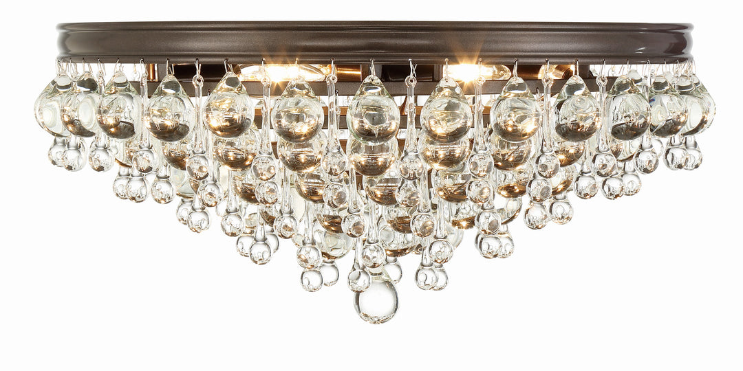 Crystorama Calypso 6 Light Crystal Teardrop Polished Chrome Flush Mount