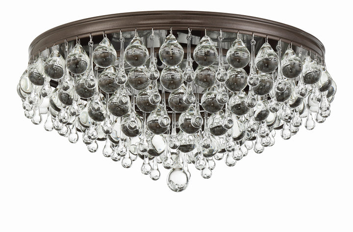 Crystorama Calypso 6 Light Crystal Teardrop Polished Chrome Flush Mount