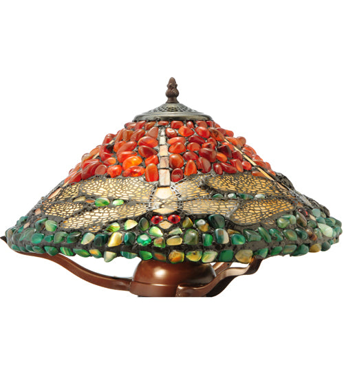 16.5"H Dragonfly Polished Agata Table Lamp