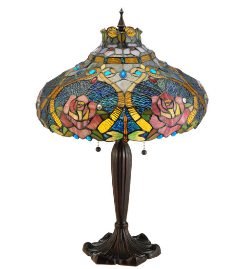 26"H Dragonfly Rose Table Lamp