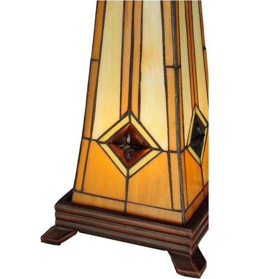 23"H Diamond Mission Lighted Base Table Lamp