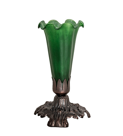 7" High Green Tiffany Pond Lily Victorian Mini Lamp