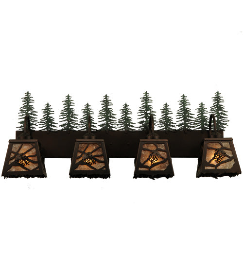 35"W Spruce Pine 4 Lt Vanity Light