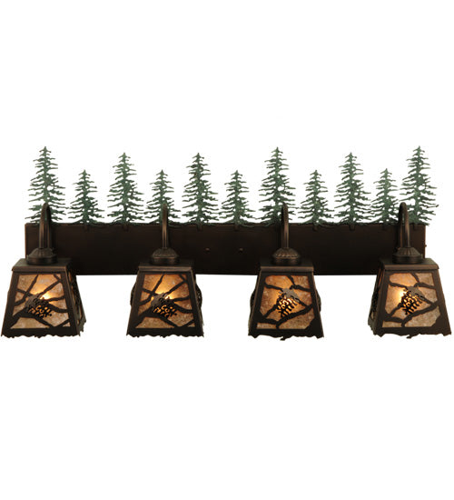 35"W Spruce Pine 4 Lt Vanity Light